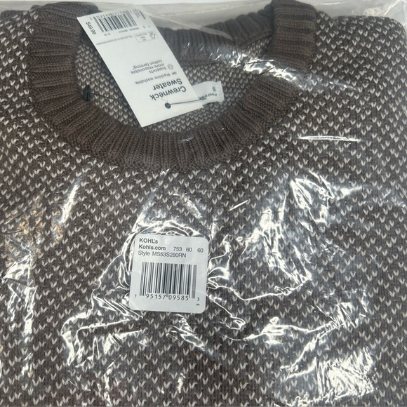 Sonoma Good For Life Mens Long Sleeve Crew  Pullover Sweater Size S, Tan - Picture 6 of 6